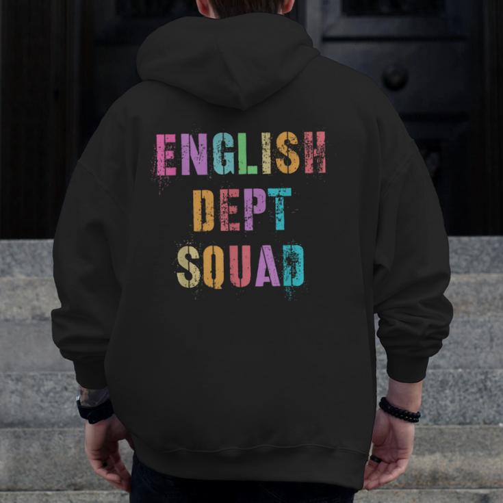 Vintage ENGLISH DEPT SQUAD Back To School Teacher Student Men Zip Up Hoodie Back Print, English Teacher Gifts, funny design