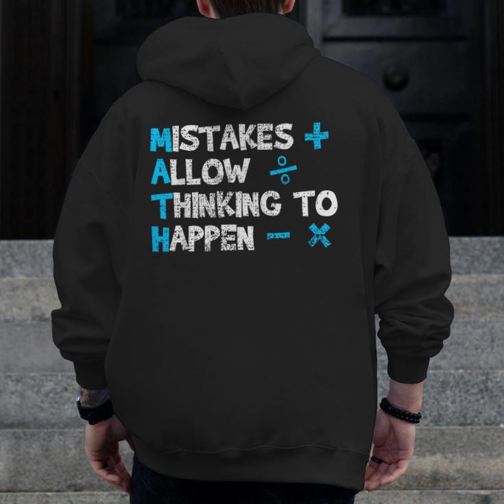 Vintage Math Teacher Saying Men Zip Up Hoodie Back Print, funny design