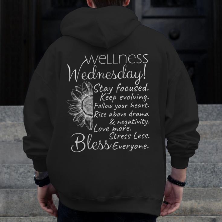 Wellness Wednesday Nurse Counselor Teacher Quotes Men Zip Up Hoodie Back Print, funny design