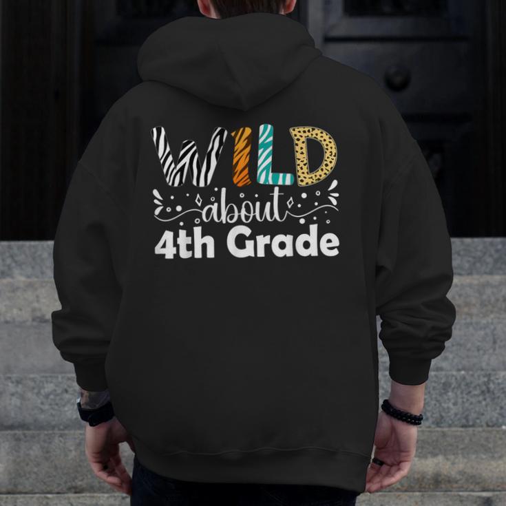 Wild About 4th Grade First Day Of School Teacher Student Men Zip Up Hoodie Back Print, First Grade Teacher Gifts, 4th Grade Teacher Gifts, funny design Wild About 4th Grade First Day Of School Teacher Student Men Zip Up Hoodie Back Print, First Grade Teacher Gifts, 4th Grade Teacher Gifts, funny design