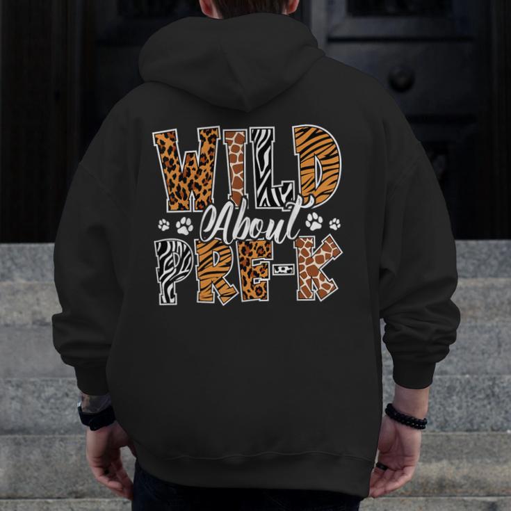 Wild About Pre-K Teacher Student First Day Of Kindergarten Men Zip Up Hoodie Back Print, funny design Wild About Pre-K Teacher Student First Day Of Kindergarten Men Zip Up Hoodie Back Print, funny design