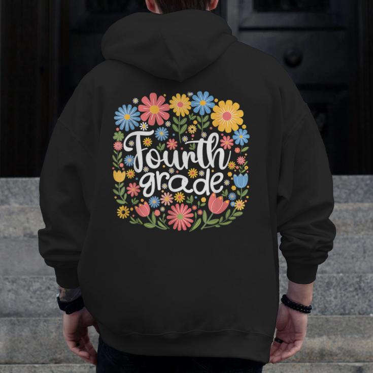 Wildflower 4th Fourth Grade Floral Back To School Teacher Men Zip Up Hoodie Back Print, 4th Grade Teacher Gifts, funny design Wildflower 4th Fourth Grade Floral Back To School Teacher Men Zip Up Hoodie Back Print, 4th Grade Teacher Gifts, funny design