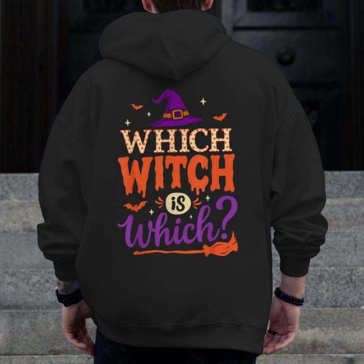 Which Witch Is Which Halloween For Women Men English Teacher Men Zip Up Hoodie Back Print, English Teacher Gifts, funny design