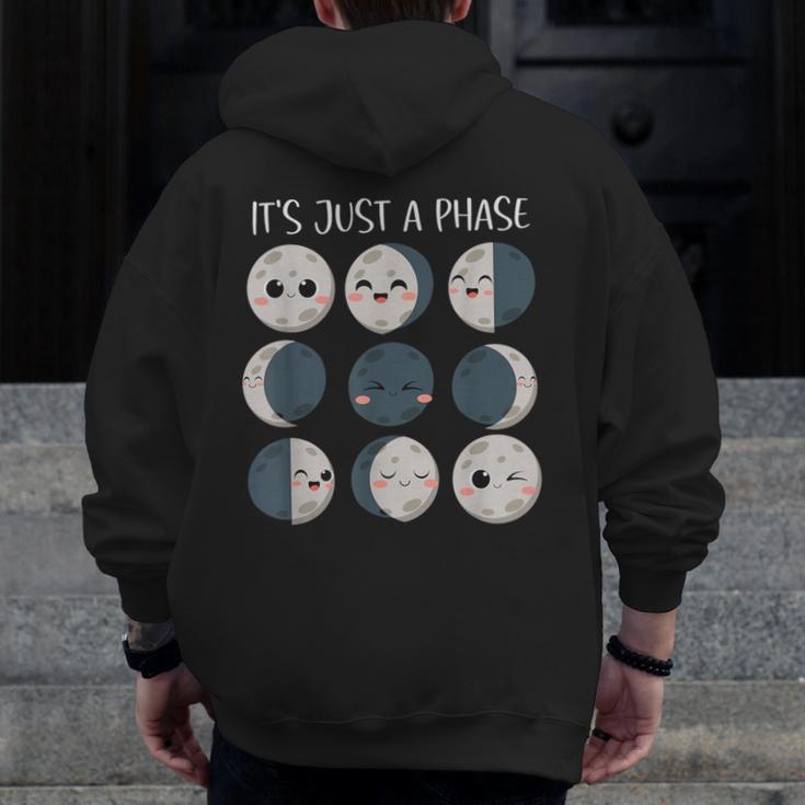 Women Science Teacher Moon Phases Scientist Back To School Men Zip Up Hoodie Back Print, Science Teacher Gifts, funny design