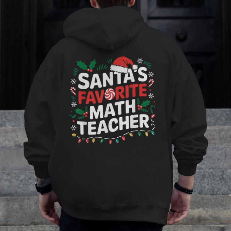 Xmas Lighting Santa's Favorite Math Teacher Christmas Men Zip Up Hoodie Back Print, funny design Xmas Lighting Santa's Favorite Math Teacher Christmas Men Zip Up Hoodie Back Print, funny design
