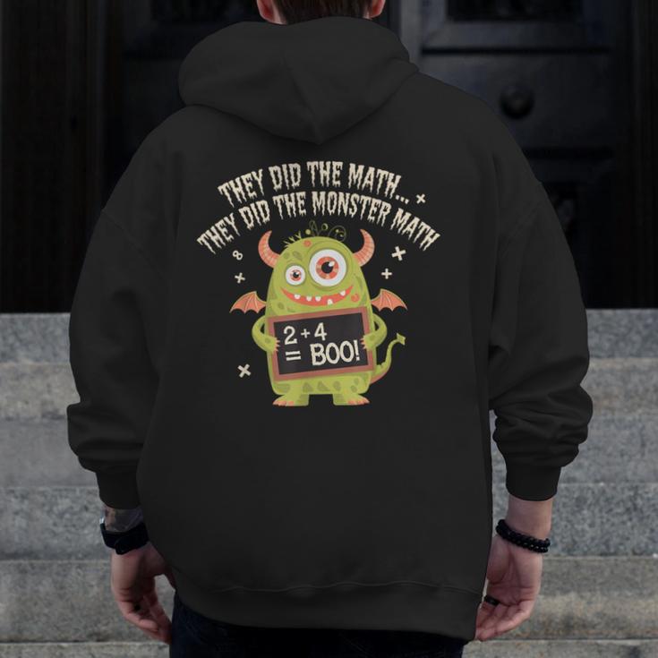 They Did The Math They Did The Monster Math Teacher Student Men Zip Up Hoodie Back Print, funny design They Did The Math They Did The Monster Math Teacher Student Men Zip Up Hoodie Back Print, funny design