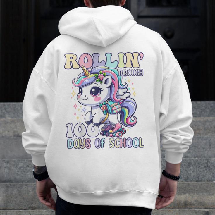 100 Days Of School Girls Teacher 100th Day Unicorn Outfit Men Zip Up Hoodie Back Print, funny design 100 Days Of School Girls Teacher 100th Day Unicorn Outfit Men Zip Up Hoodie Back Print, funny design