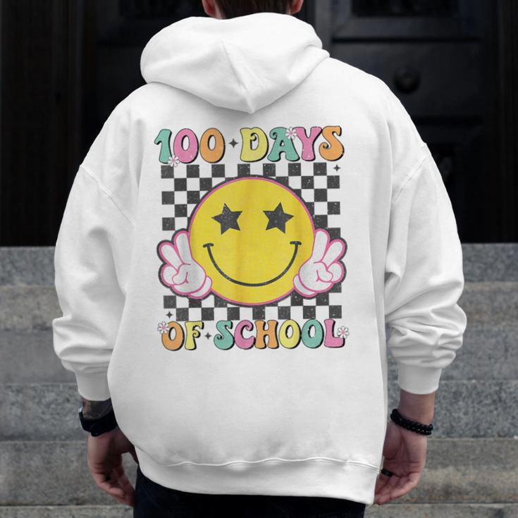 100th Day Of School Teacher Kids 100 Days Of School Men Zip Up Hoodie Back Print, funny design