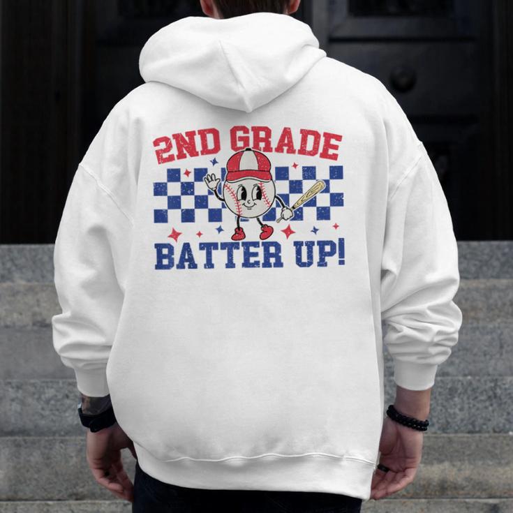 2nd Grade Batter Up Back To School Baseball Teacher Kids Men Zip Up Hoodie Back Print, 2nd Grade Teacher Gifts, funny design 2nd Grade Batter Up Back To School Baseball Teacher Kids Men Zip Up Hoodie Back Print, 2nd Grade Teacher Gifts, funny design