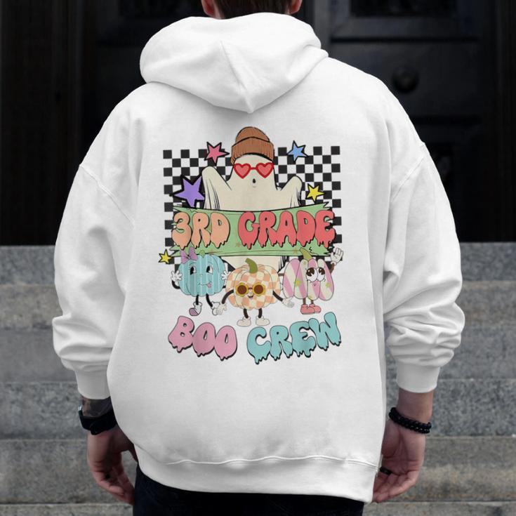 3rd Grade Boo Crew Third Grade Halloween Costume Teacher Kid Men Zip Up Hoodie Back Print, funny design