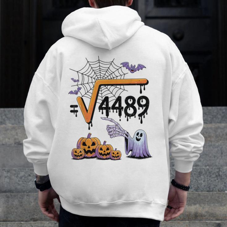 4489 Square Root 67 Math Teacher Halloween Costume Professor Men Zip Up Hoodie Back Print, funny design