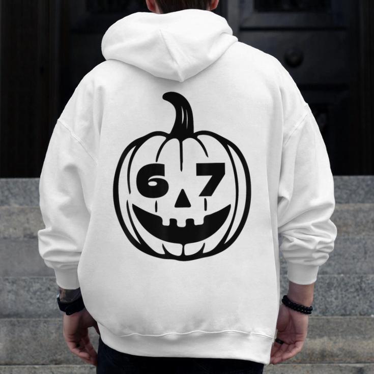 67 Halloween Costume For Students Teachers Brainrot Meme Men Zip Up Hoodie Back Print, funny design