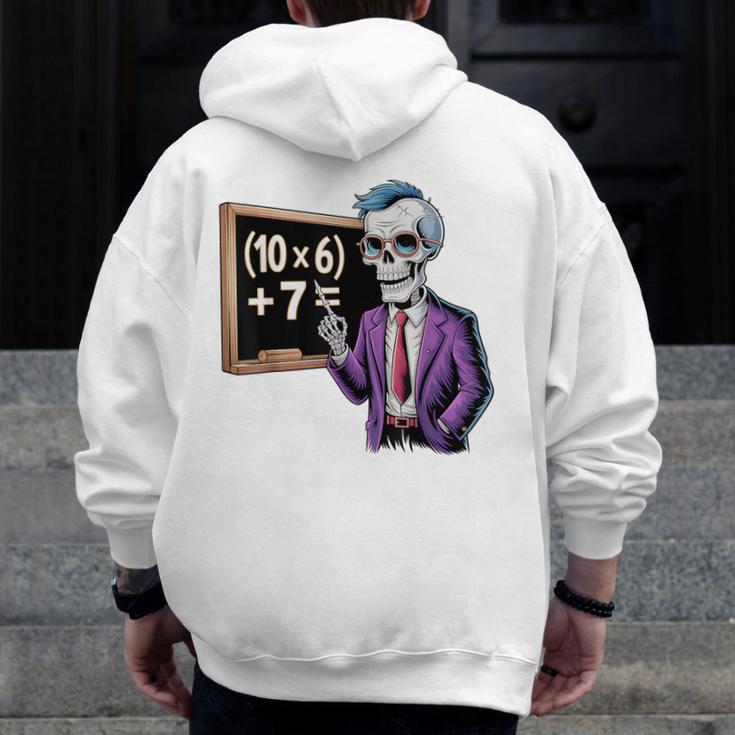 67 Math Teacher Meme Brainrot Six Seven Halloween Equation Men Zip Up Hoodie Back Print, funny design