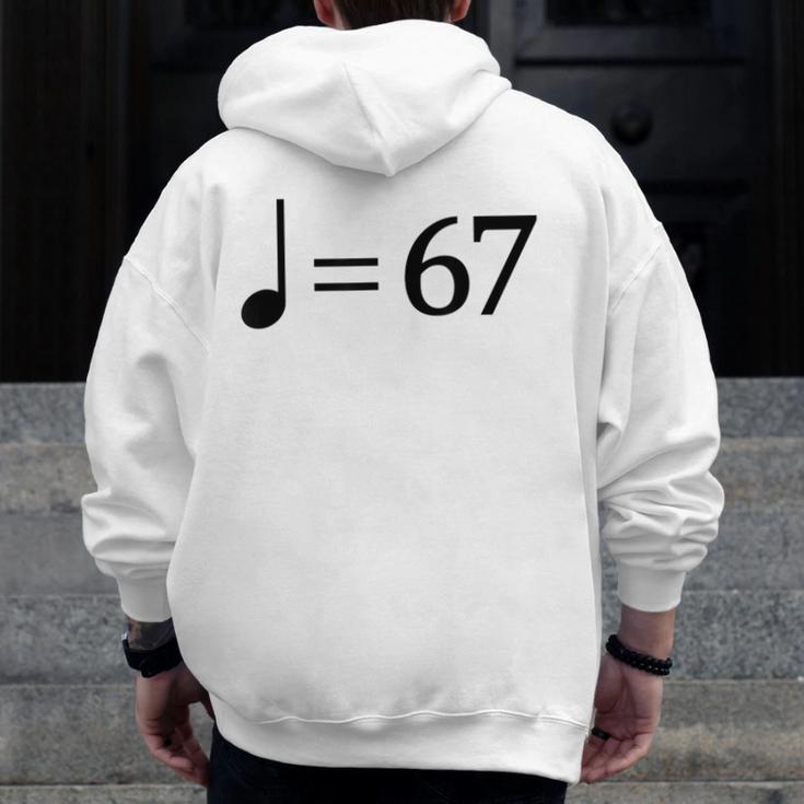 67 Music Meme Slang Musician Kids Music Teacher Men Zip Up Hoodie Back Print, funny design
