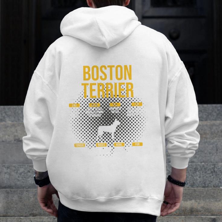 Anatomy Of Boston Terrier Dog Lover Men Zip Up Hoodie Back Print, funny design