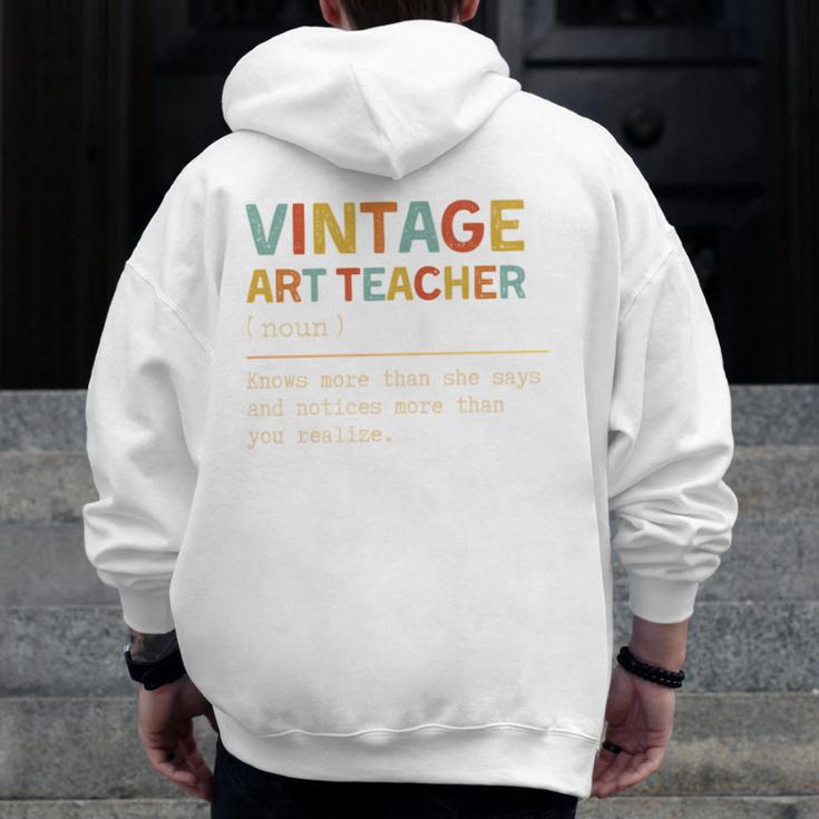 Art Teacher Definition Back To School First Day Men Zip Up Hoodie Back Print, funny design