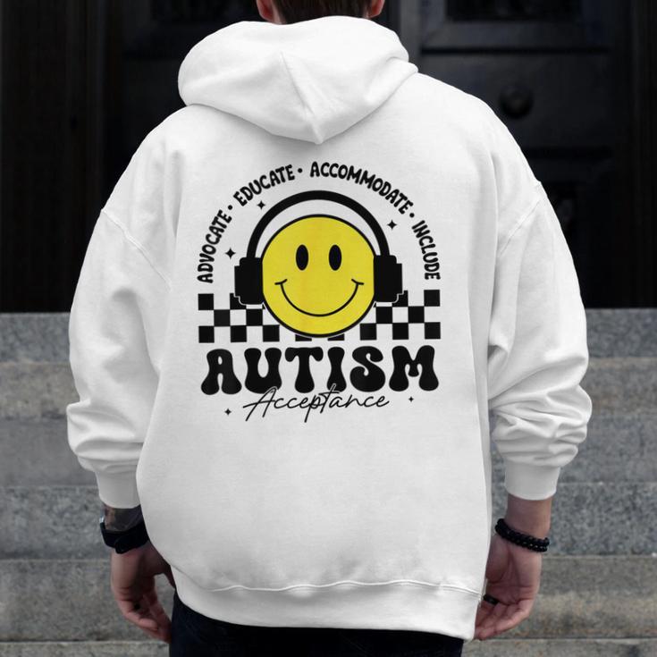 Autism Awareness Acceptance Special Education Teacher Kids Men Zip Up Hoodie Back Print, funny design