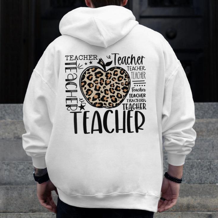 Back To School Teacher Life Apple Leopard Teacher Women Men Zip Up Hoodie Back Print, funny design Back To School Teacher Life Apple Leopard Teacher Women Men Zip Up Hoodie Back Print, funny design