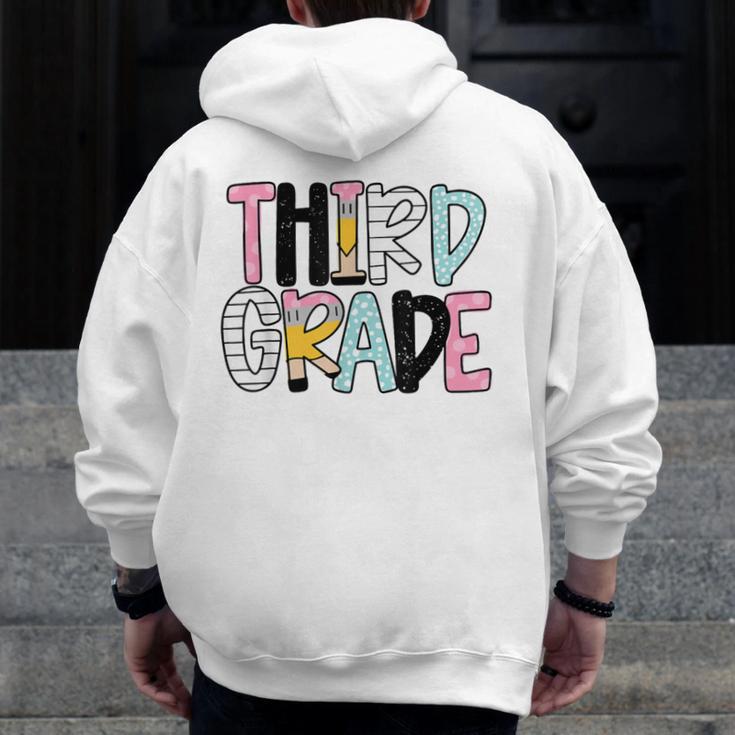 Back To School Third Grade Teacher First Day Of 3rd Grade Men Zip Up Hoodie Back Print, First Grade Teacher Gifts, funny design Back To School Third Grade Teacher First Day Of 3rd Grade Men Zip Up Hoodie Back Print, First Grade Teacher Gifts, funny design
