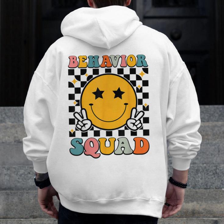 Behavior Squad Specialist Analyst Behavior Teacher Retro Men Zip Up Hoodie Back Print, funny design Behavior Squad Specialist Analyst Behavior Teacher Retro Men Zip Up Hoodie Back Print, funny design