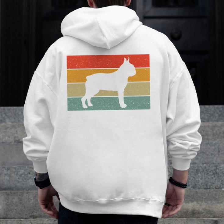 Boston Terrier Dog Lover Retro Vintage Cool For Dog Owner Men Zip Up Hoodie Back Print, funny design
