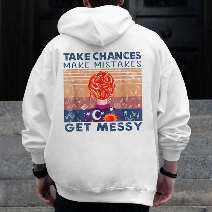 Take Chances Make Mistakes Get Messy Vintage Teacher Life Men Zip Up Hoodie Back Print, funny design Take Chances Make Mistakes Get Messy Vintage Teacher Life Men Zip Up Hoodie Back Print, funny design