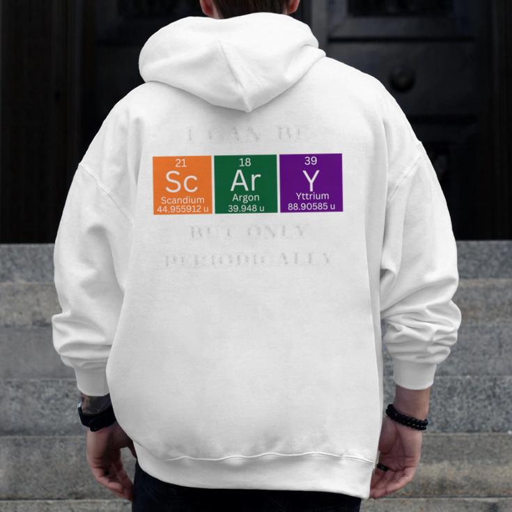 Chemisty Science Teacher Periodic Table Halloween Men Zip Up Hoodie Back Print, Science Teacher Gifts, funny design