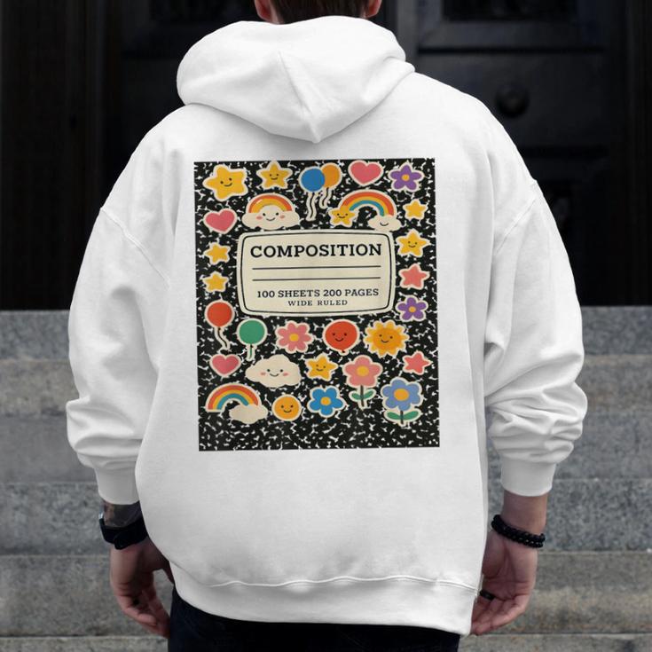 Composition Notebook Costume Teacher Matching Halloween Book Men Zip Up Hoodie Back Print, funny design Composition Notebook Costume Teacher Matching Halloween Book Men Zip Up Hoodie Back Print, funny design