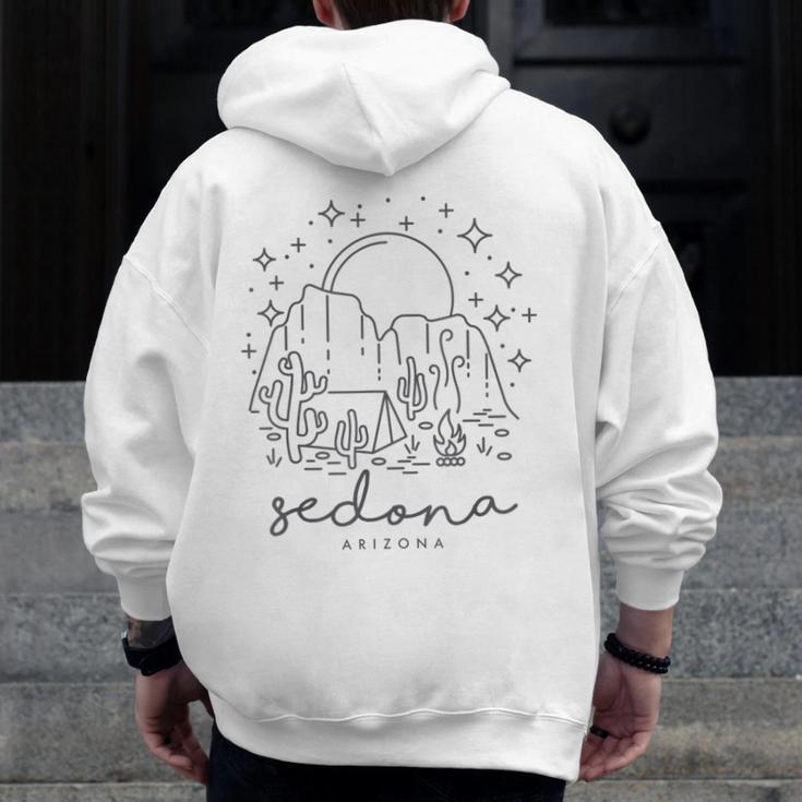 Cool Vintage Cactus Sedona Arizona Camping Souvenir Men Zip Up Hoodie Back Print, funny design