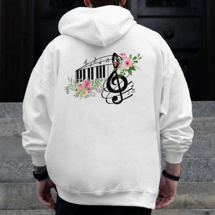 Cut Music Teacher Shirt With a Piano Keys Notes And Flowers Men Zip Up Hoodie Back Print, funny design Cut Music Teacher Shirt With a Piano Keys Notes And Flowers Men Zip Up Hoodie Back Print, funny design