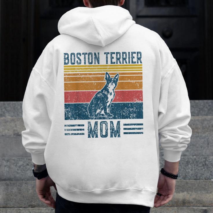 Dog Boston Terrier Mom Vintage Boston Terrier Mom Men Zip Up Hoodie Back Print, Couple Gifts, Mom Gifts, Boston Terrier Mom Gifts, funny design