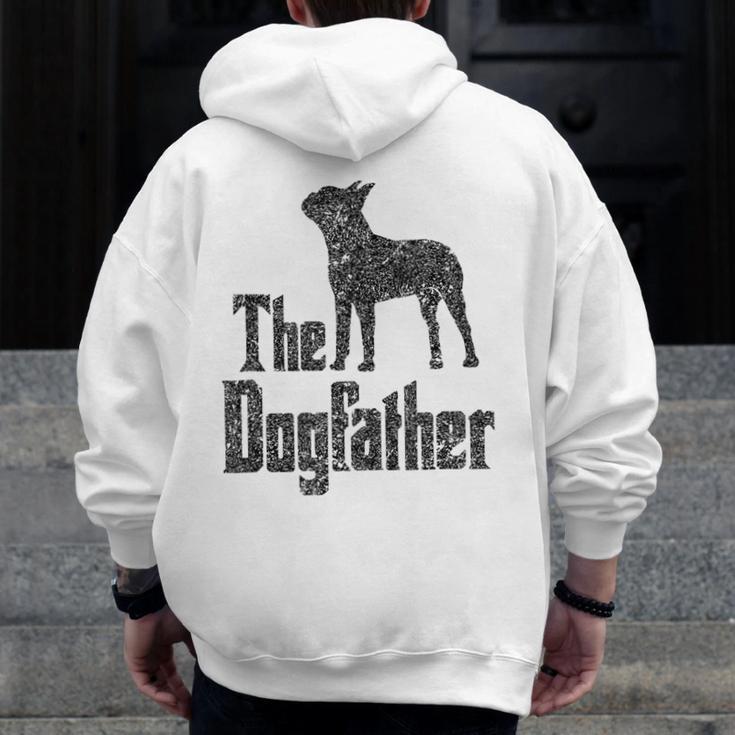 The Dogfather Boston Terrier Dog Funny Dog Gift T-Shirt For Men Women Girls Kids Men Zip Up Hoodie Back Print, funny design