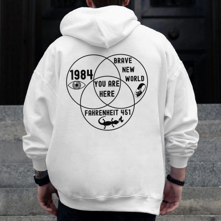 You Are Here Dystopian Venn Diagram English Teacher Bk Men Zip Up Hoodie Back Print, English Teacher Gifts, funny design You Are Here Dystopian Venn Diagram English Teacher Bk Men Zip Up Hoodie Back Print, English Teacher Gifts, funny design
