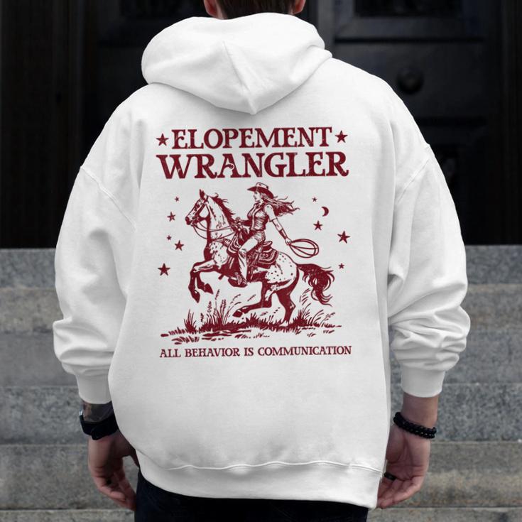 Elopement Wrangler Teacher ABA Behavior Support Cowboy Men Zip Up Hoodie Back Print, funny design Elopement Wrangler Teacher ABA Behavior Support Cowboy Men Zip Up Hoodie Back Print, funny design
