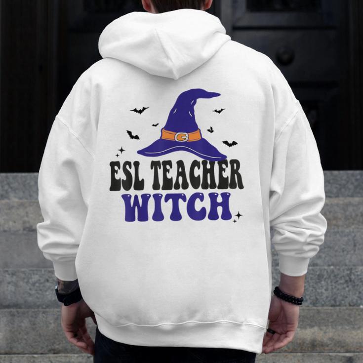 ESL Teacher Witch Halloween Matching Group Costume Men Zip Up Hoodie Back Print, Esl Teacher Gifts, funny design ESL Teacher Witch Halloween Matching Group Costume Men Zip Up Hoodie Back Print, Esl Teacher Gifts, funny design