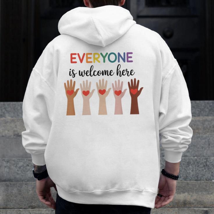 Everyone Is Welcome Here Idaho Teacher Men Zip Up Hoodie Back Print, funny design Everyone Is Welcome Here Idaho Teacher Men Zip Up Hoodie Back Print, funny design