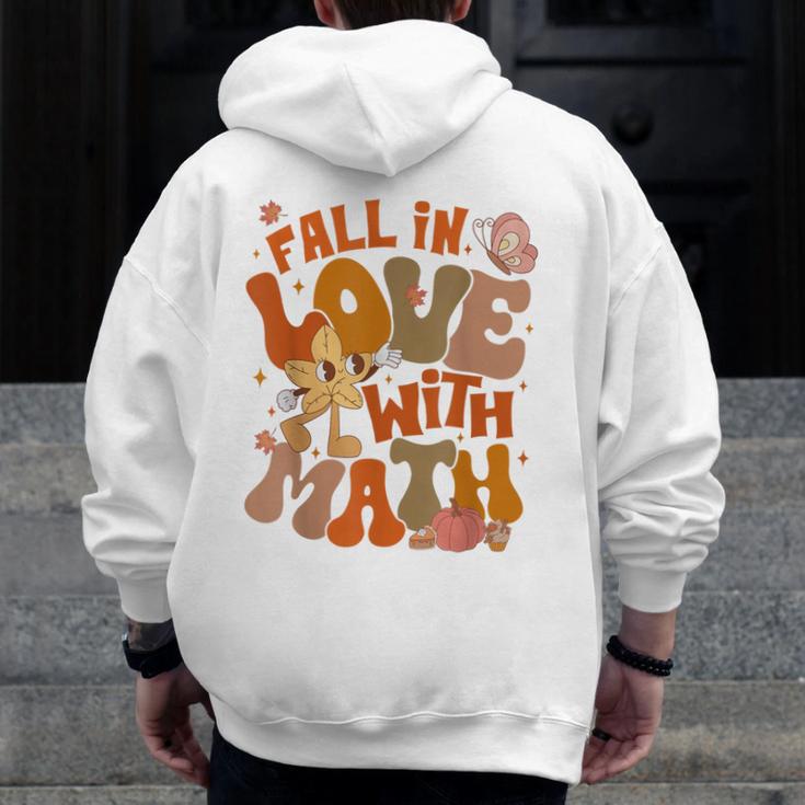 Fall In Love With Science Math Teacher Fall Thanksgiving Men Zip Up Hoodie Back Print, Science Teacher Gifts, funny design