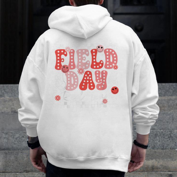 Field Day Red Team Outdoor Field Day Games For Kids Teacher Men Zip Up Hoodie Back Print, funny design