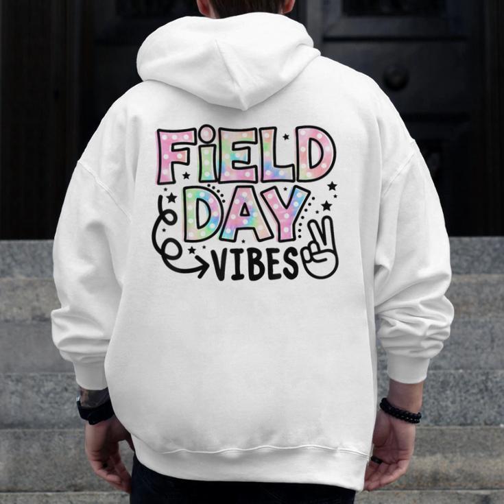 Field Day Vibes For Teacher Kids Happy Field Day 2025 Men Zip Up Hoodie Back Print, funny design