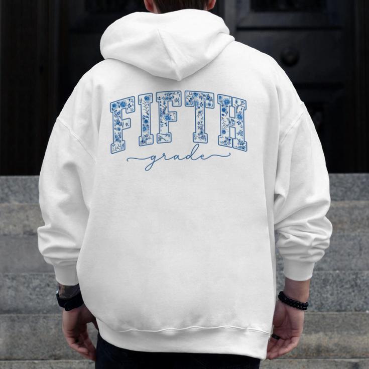 Fifth Grade Toile De Jouy Back To School Teachers Kids Men Zip Up Hoodie Back Print, funny design Fifth Grade Toile De Jouy Back To School Teachers Kids Men Zip Up Hoodie Back Print, funny design