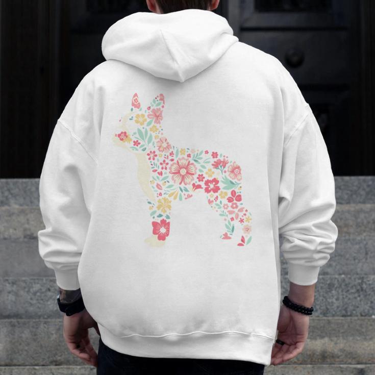Floral FLower Boston Terrier Mom Grandma Men Zip Up Hoodie Back Print, Couple Gifts, Mom Gifts, Boston Terrier Mom Gifts, funny design