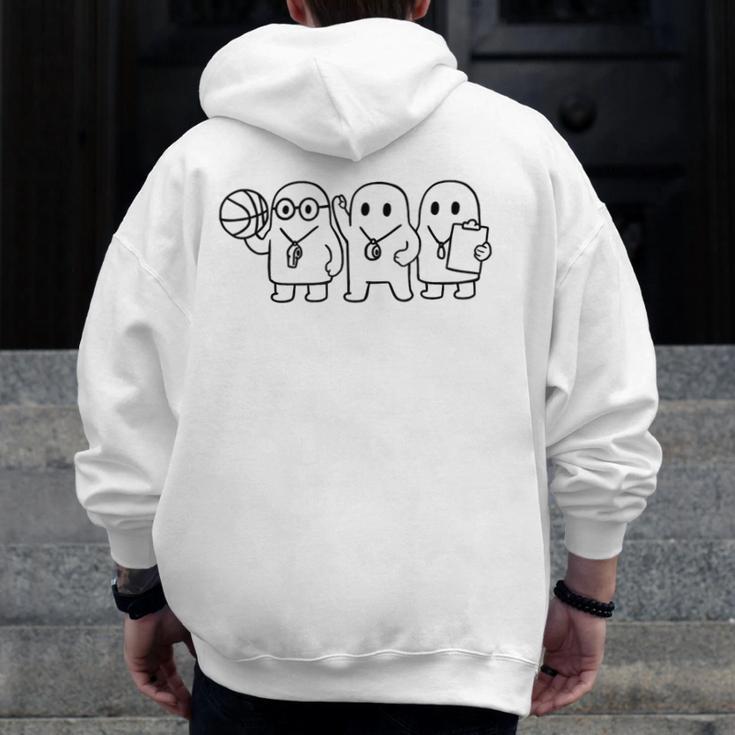 Ghost Costume Gym Physical Education Teacher PE Coach Men Zip Up Hoodie Back Print, Pe Teacher Gifts, funny design
