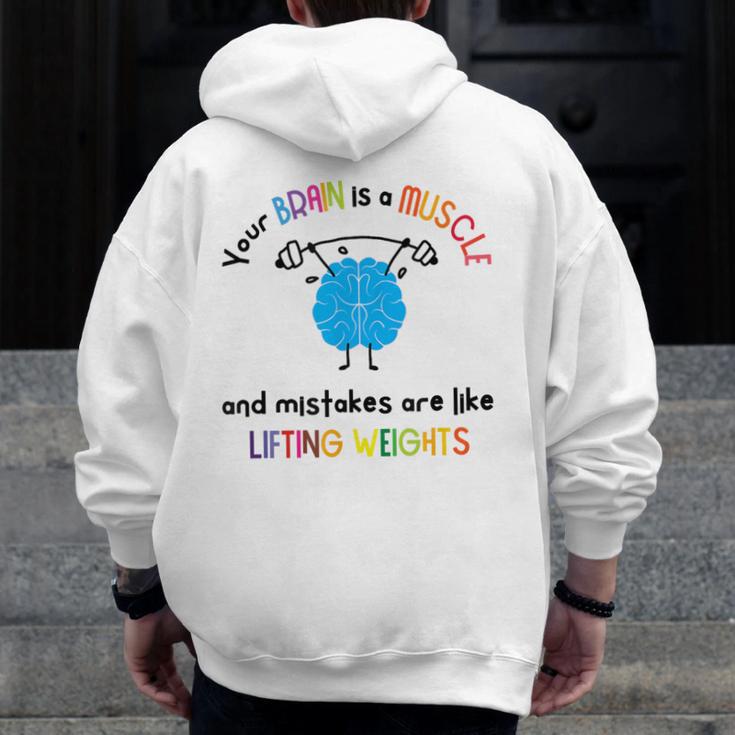 Growth Mindset Tee Teacher Quotes Men Women Kids Men Zip Up Hoodie Back Print, funny design