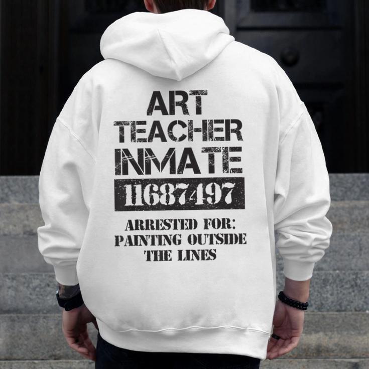 Halloween Art Teacher Prisoner Costume Men Zip Up Hoodie Back Print, funny design Halloween Art Teacher Prisoner Costume Men Zip Up Hoodie Back Print, funny design