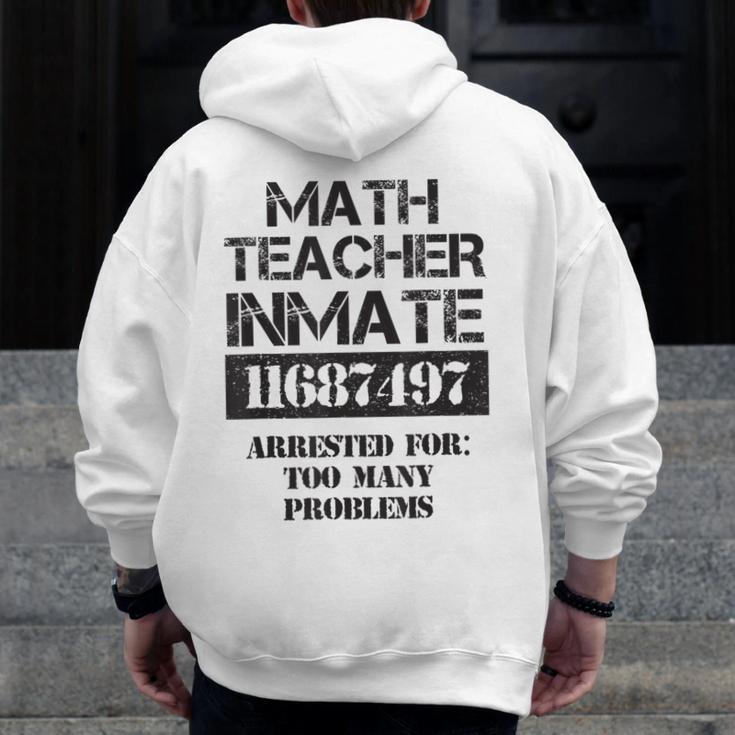 Halloween Math Teacher Prisoner Costume Men Zip Up Hoodie Back Print, funny design Halloween Math Teacher Prisoner Costume Men Zip Up Hoodie Back Print, funny design