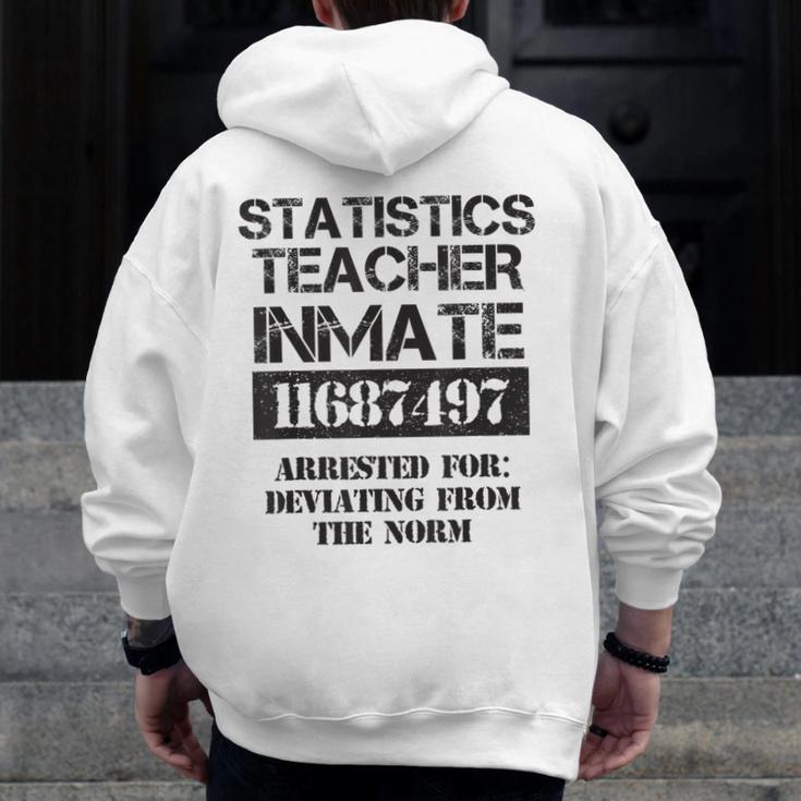 Halloween Statistics Teacher Prisoner Costume Men Zip Up Hoodie Back Print, funny design
