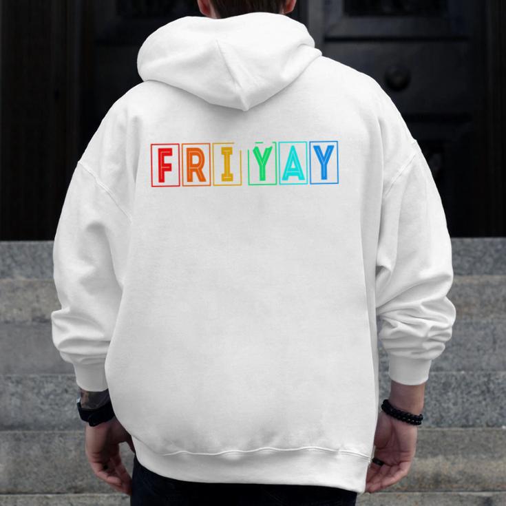 Happy Fri Yay Teacher Friday Men Zip Up Hoodie Back Print, funny design Happy Fri Yay Teacher Friday Men Zip Up Hoodie Back Print, funny design