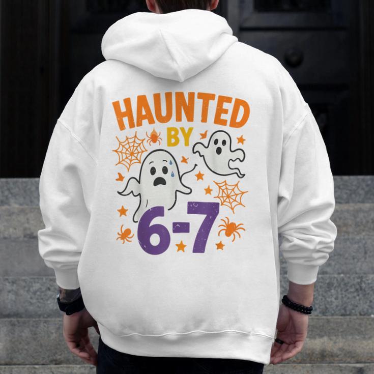 Haunted 67 Ghost Math Teacher Halloween Costume Math Pun Men Zip Up Hoodie Back Print, funny design Haunted 67 Ghost Math Teacher Halloween Costume Math Pun Men Zip Up Hoodie Back Print, funny design