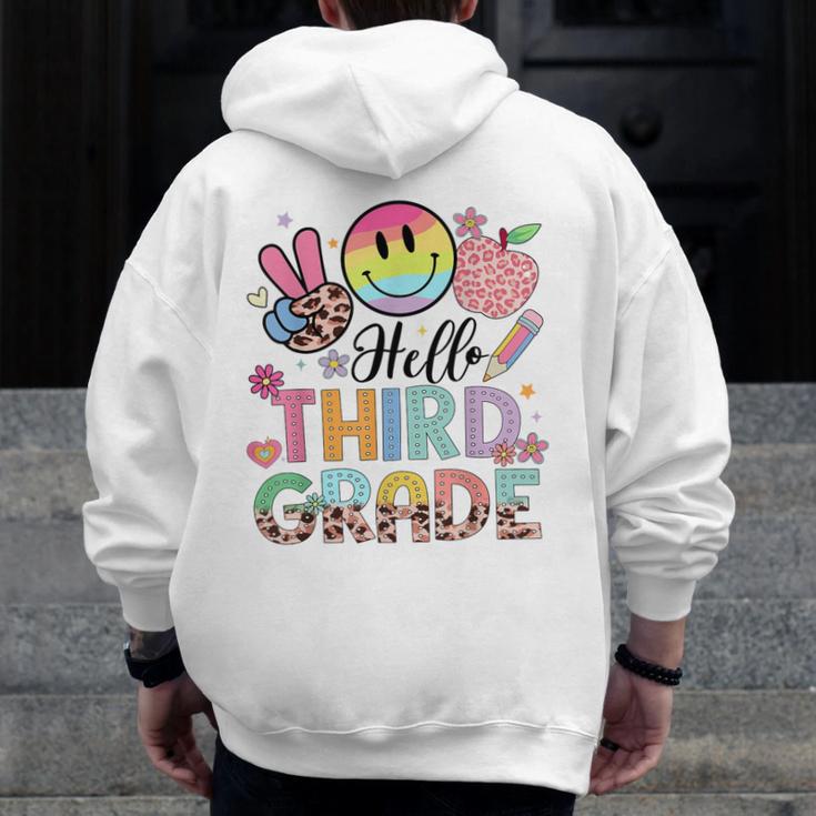 Hello 3rd Grade Boy Girl Teacher Back To School 3rd Grade Men Zip Up Hoodie Back Print, funny design