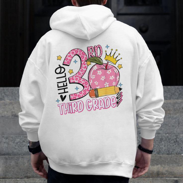Hello 3rd Third Grade Back To School Pink Leopard Teacher Men Zip Up Hoodie Back Print, funny design Hello 3rd Third Grade Back To School Pink Leopard Teacher Men Zip Up Hoodie Back Print, funny design